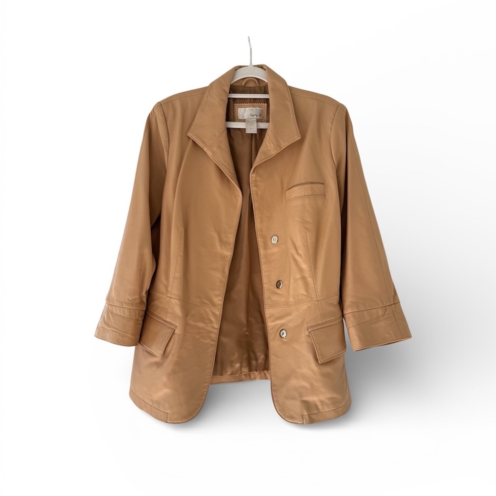 Spiegel Beige Lamb Leather Blazer Women’s